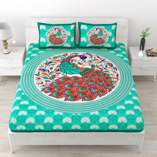 Pack Of 1 Jaipuri Handblock Handprinted 100% Cotton Double Size Bedsheet