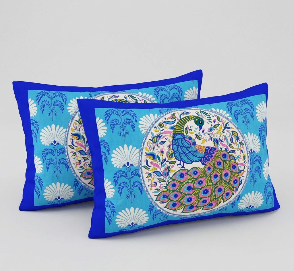 Pack Of 1 Jaipuri Handblock Handprinted 100% Cotton Double Size Bedsheet