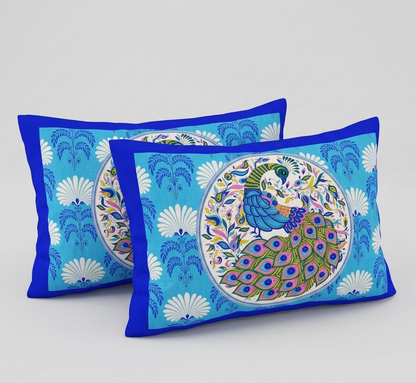 Pack Of 1 Jaipuri Handblock Handprinted 100% Cotton Double Size Bedsheet