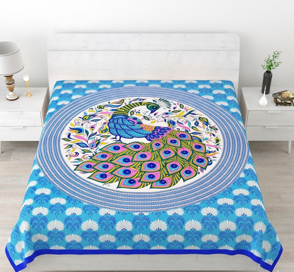Pack Of 1 Jaipuri Handblock Handprinted 100% Cotton Double Size Bedsheet