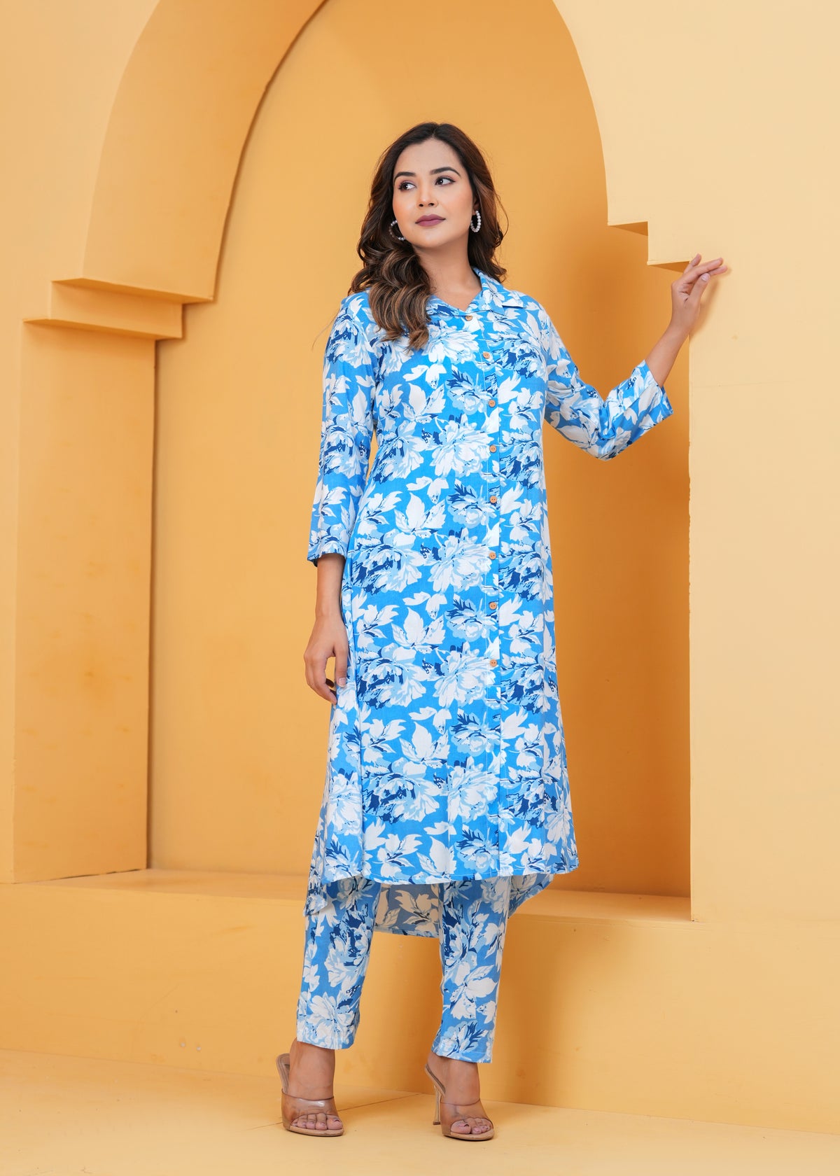 Noor X Women's Rayon Blue Anahita Afghani Suit Set
