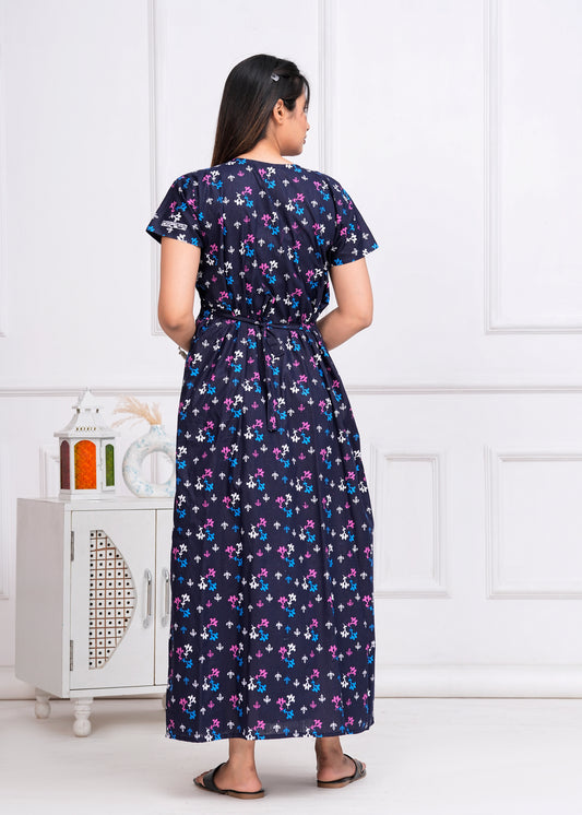 Niloufar Embroidered Cotton Printed Nightdress