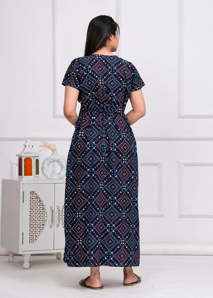 Chloé Blue Embroidered Cotton Printed Nightdress