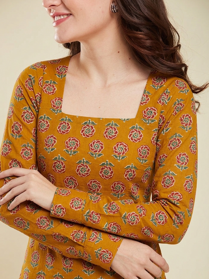 Sapphire Orange Rayon Designer Short Kurti