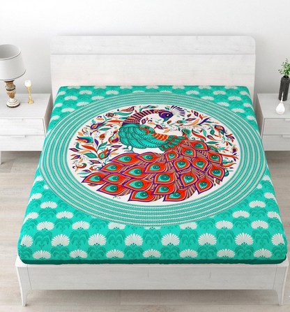 Pack Of 1 Jaipuri Handblock Handprinted 100% Cotton Double Size Bedsheet