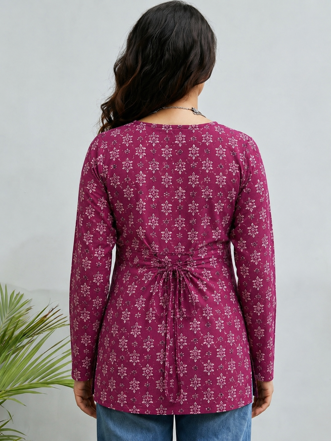Nafisa Purple Rayon Designer Short Kurti