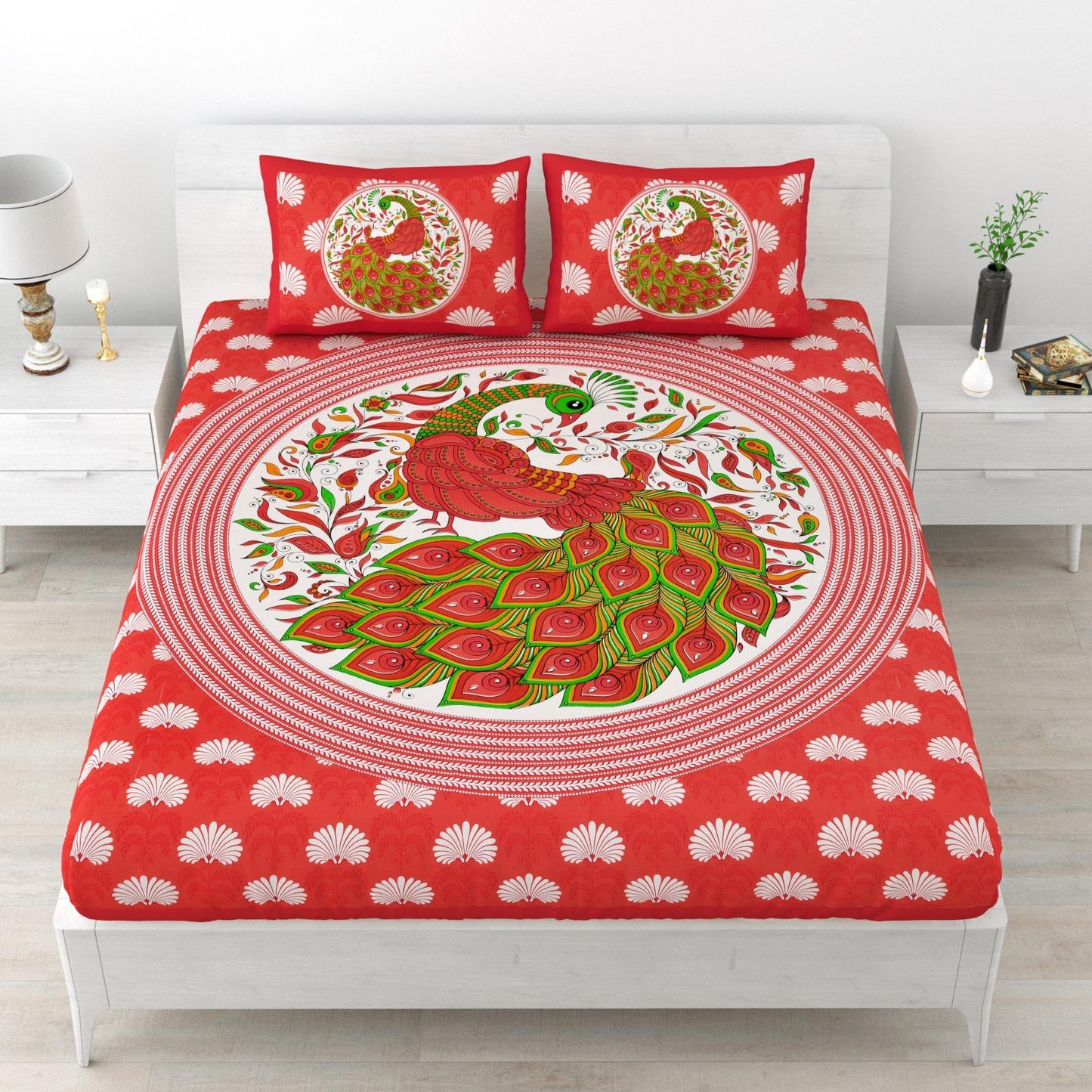 Pack Of 1 Jaipuri Handblock Handprinted 100% Cotton Double Size Bedsheet