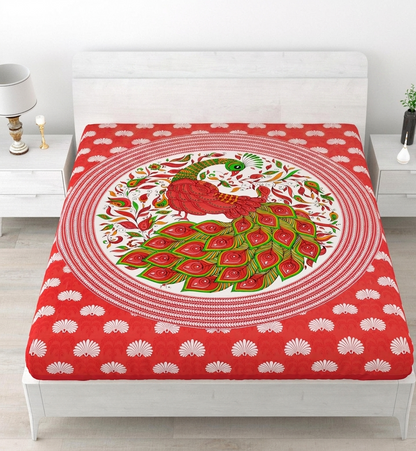 Pack Of 1 Jaipuri Handblock Handprinted 100% Cotton Double Size Bedsheet
